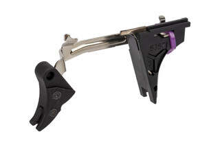 The Zev Tech Glock Gen4 drop in trigger upgrade kit comes with a black safety lever and PRO connector